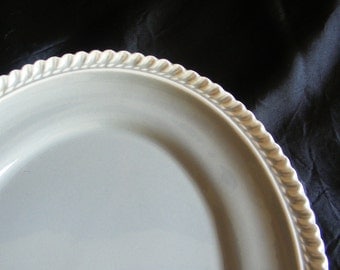 Vintage Grey Harkerware Platter Chesterton Harker Pottery Gray and White Dinnerware 11.75 Inches Made in East Liverpool Ohio USA ~ 6488c