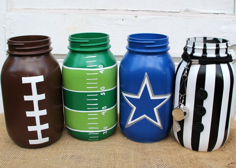 football mason jar set dallas cowboys mason jars superbowl