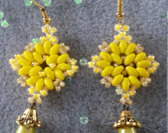 a beautiful pair of earrings manda the yellow