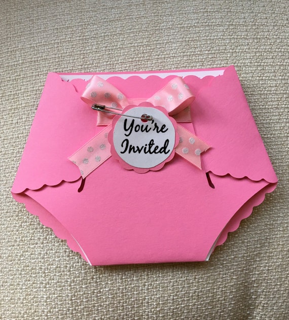 Items similar to Set of 10 Baby Shower Diaper Invitation, Baby