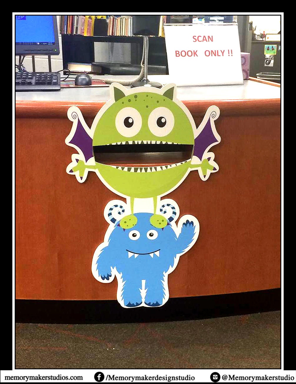 Custom Library Book Drop Monster Book Drop Library Sign