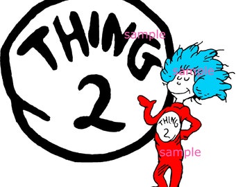 Items similar to Thing 1 & Thing 2 Iron On Transfer JPG Digital File on ...