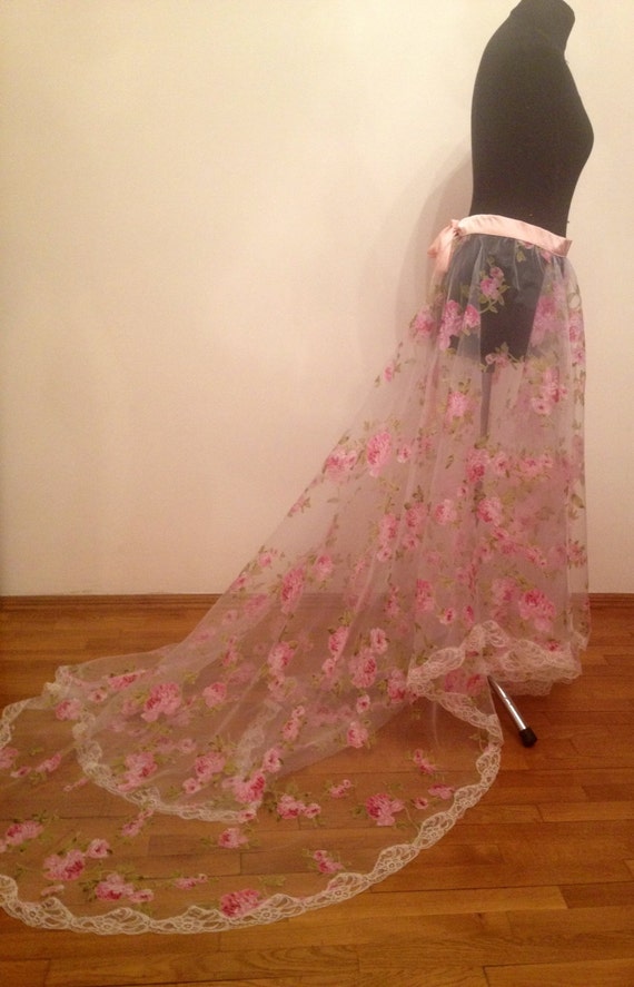 detachable organza wedding skirt