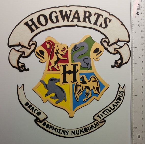 Harry Potter inspired Hogwarts Crest Paper Piecing