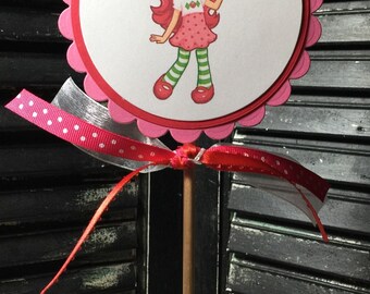 Strawberry Shortcake Cake Topper-Centerpiece-Smash Cake Topper-Dessert Table-Photo Prop-Birthday-Baby Shower-Baby Shower-Strawberry