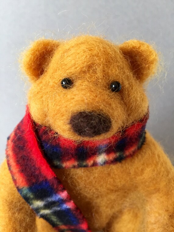 Needle felted bear felted bear wool bear Waldorf toy