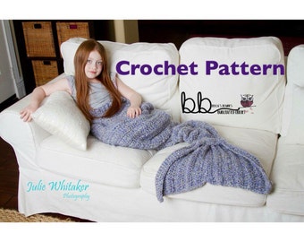 Mermaid Tail Blanket - PATTERN ONLY - Crochet - Child and Adult Size