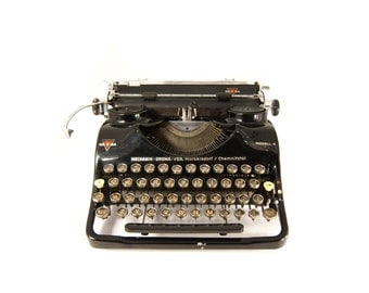 1940's - Groma Modell N Typewriter - Black - Case included - Working and Cleaned - QWERTY