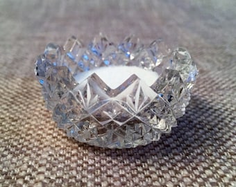 Antique Diamond Point Open Salt Cellar, Pattern Glass