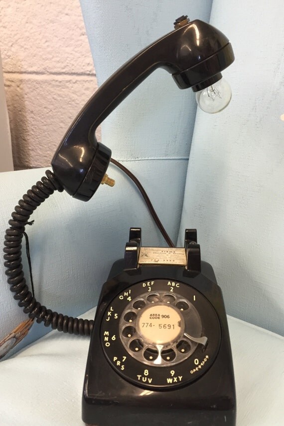 Vintage Rotarydial Phone Lamp by Refunkit on Etsy