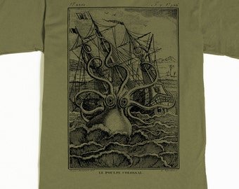 Octopus Men's Shirt - Men's Octopus T-shirt - Kraken Tshirt - Pirate Graphic tee