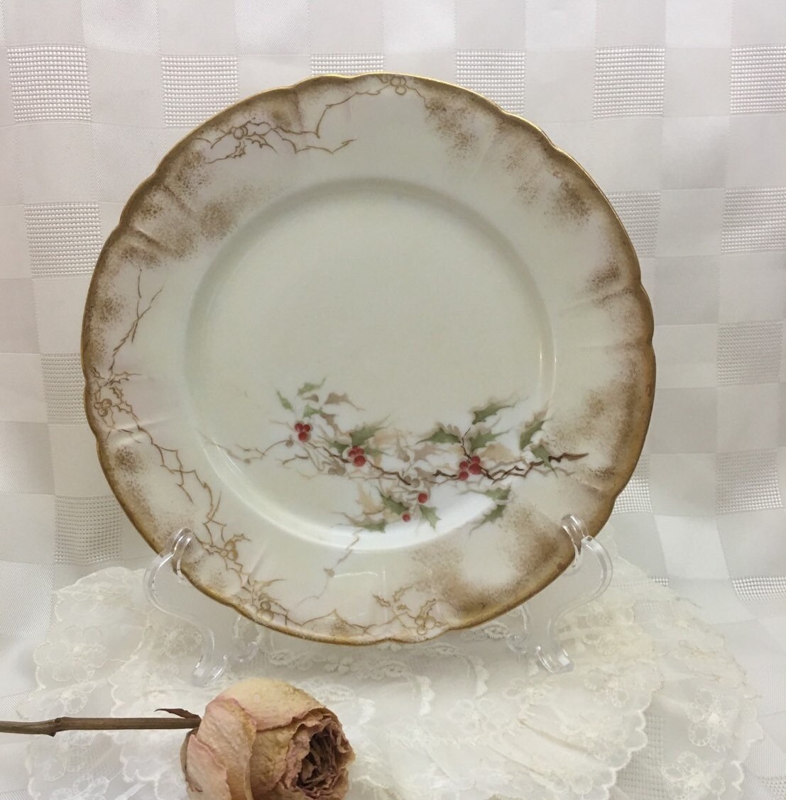 Vintage H&C L France Haviland Co Limoges Plate Gold by Anaforia