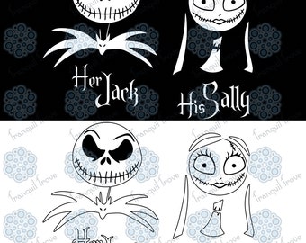 Jack and sally decal | Etsy