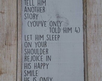 Hold Him A Little Longer, Nursery Sign, Baby Boy, Nursery Wall Art, Baby Decor Home Decor, Wood Sign, Shabby Chic, Distressed Wooden Sign