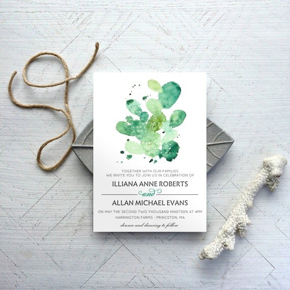 Cactus Invitation Template 1