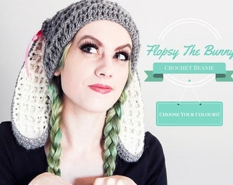 Adult Sizes Crochet Bunny Hat Bunny Ears Beanie