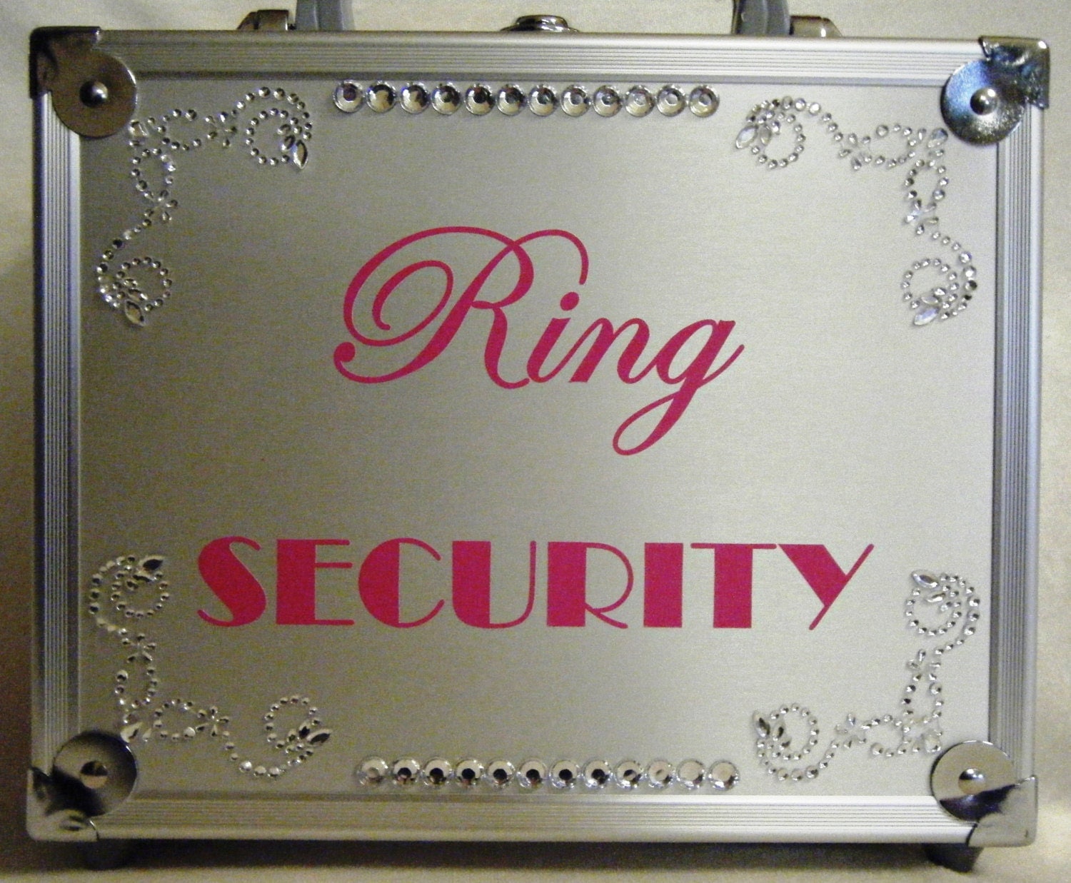 Clear Rhinestone Wedding Ring Security Briefcase