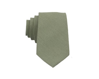 Sage Green Linen Tie.Wedding Necktie.Sage Green Groomsmen Tie. Mens Skinny Tie.Favors.Gifts