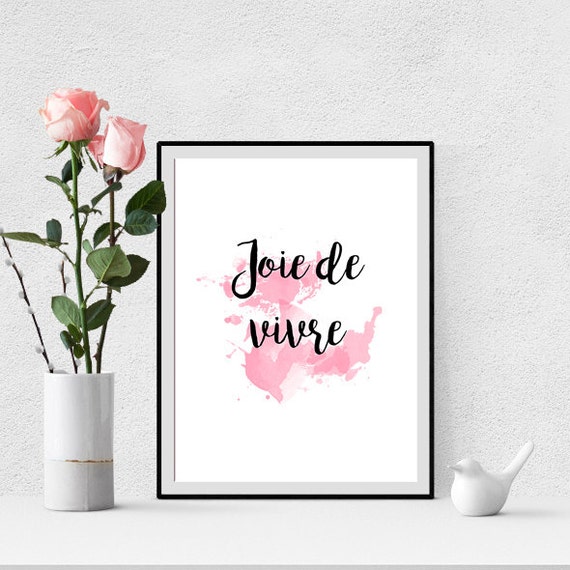 Joie De Vivre Motivational Quote Inspirational Quote Calligraphy