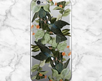 Clear iPhone 7 Case iPhone 6s Case Transparent iPhone 6 Case - Leaves and Birds iPhone 5 Case - iPhone 5S Case - iPhone 6 Plus Case