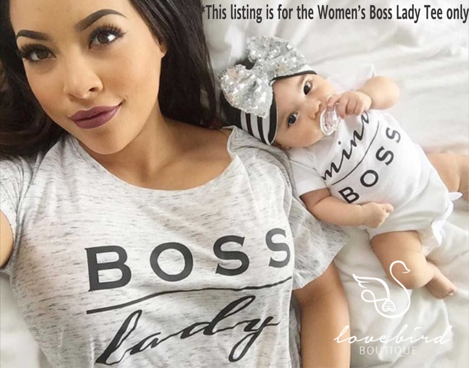 Women's Boss Lady Tee Mom Shirt Boss Mom Mommy and Me