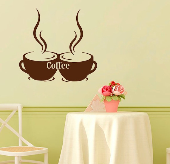 Coffee Wall Decal Coffee Cup Stickers Vinyl by AmazingDecalsArt