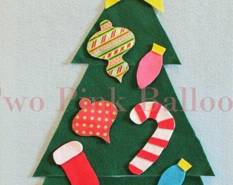 Toddler Christmas Tree AND Wall Mounted Felt Board - Toddler Gift - Holiday Gift - Felt Craft - Great Gift for Preschool Age