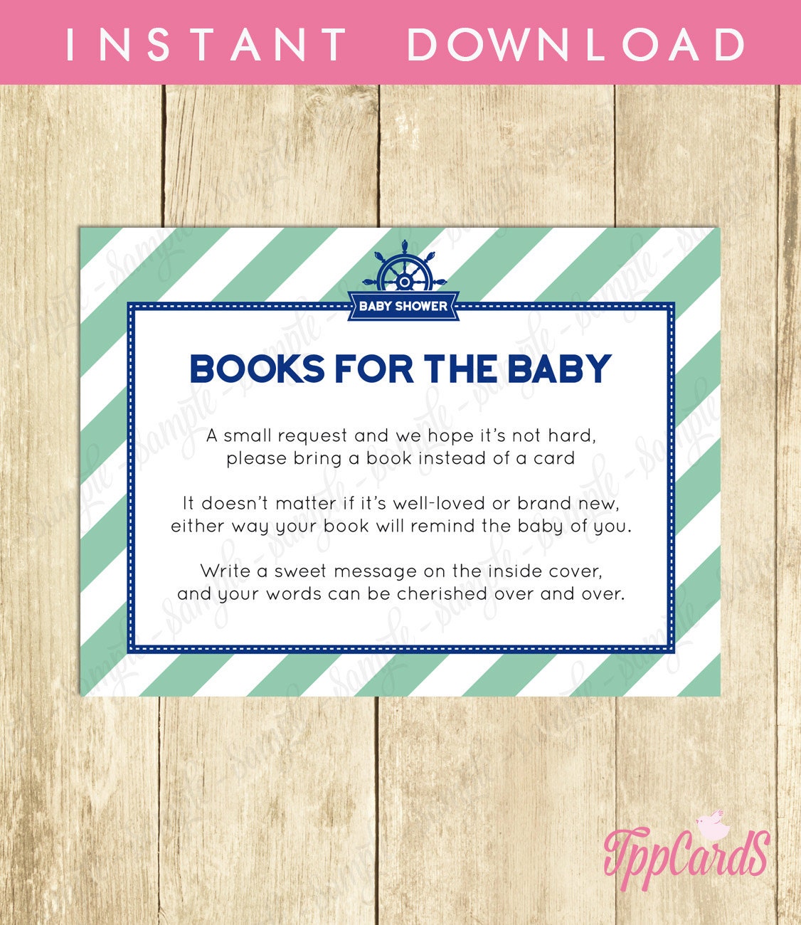 Bring a Book Baby Shower Invitation Insert Instead of a Card