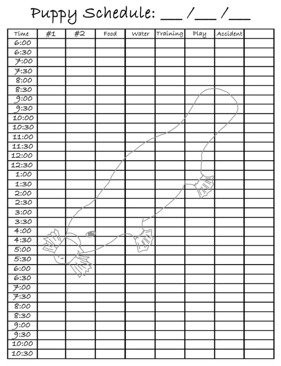 Puppy Potty Training Schedule Free Printable