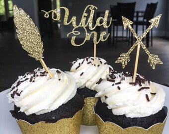 Wild One Cupcake Toppers • Tribal Cupcake Topper • Boho Cupcake Topper • Wild One Birthday • Baby Shower • First Birthday • Bachelorette