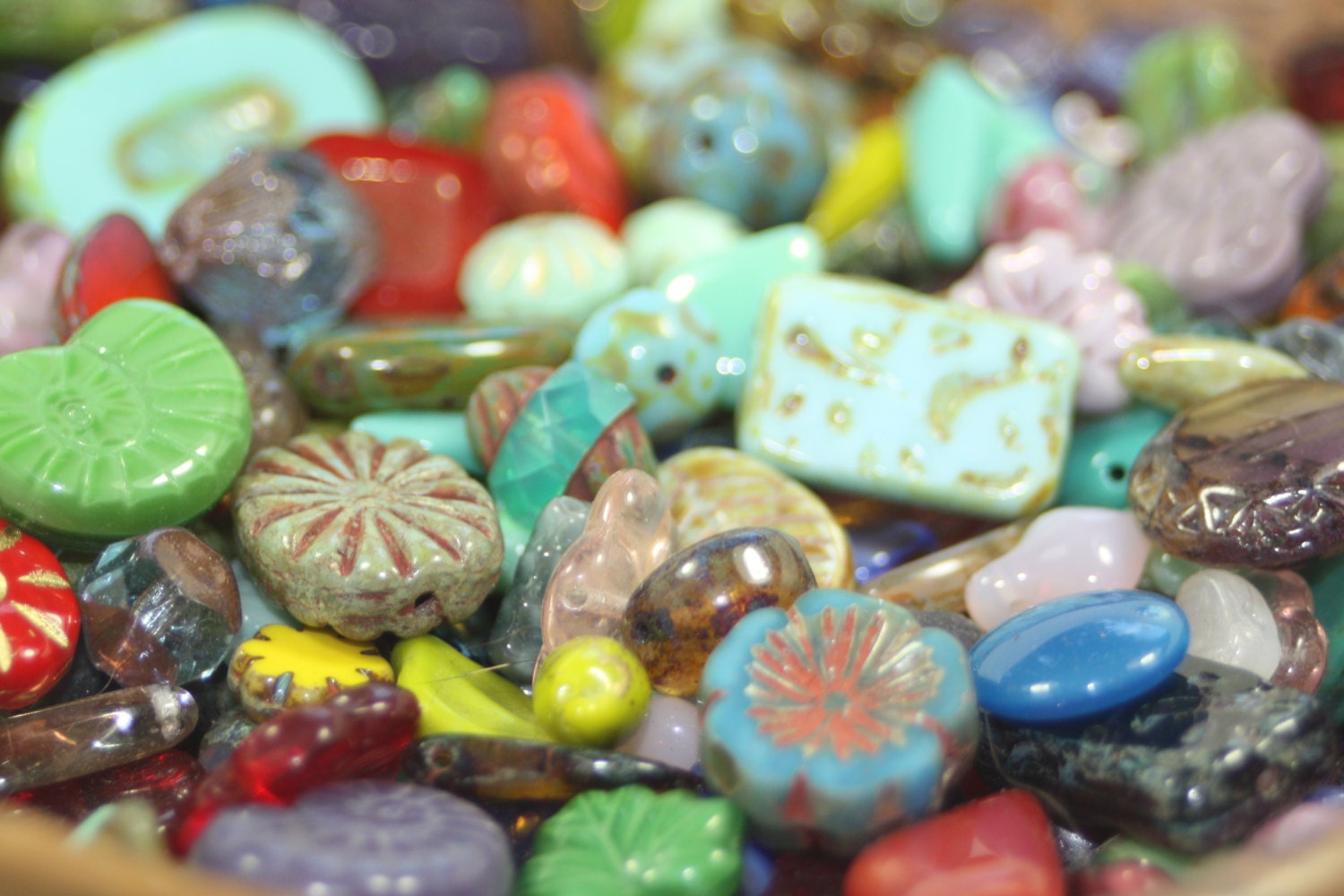 Czech Glass Bead Mix Misc Loose Beads