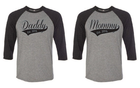 mommy and daddy baseball shirts