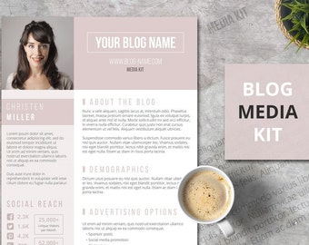 Blog Media Kit for Word - The Big Shot, One Page Press Kit Template | Instant Download