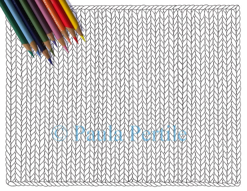 Download BLANK KNIT HORIZONTAL Coloring Page / Printable Knitting