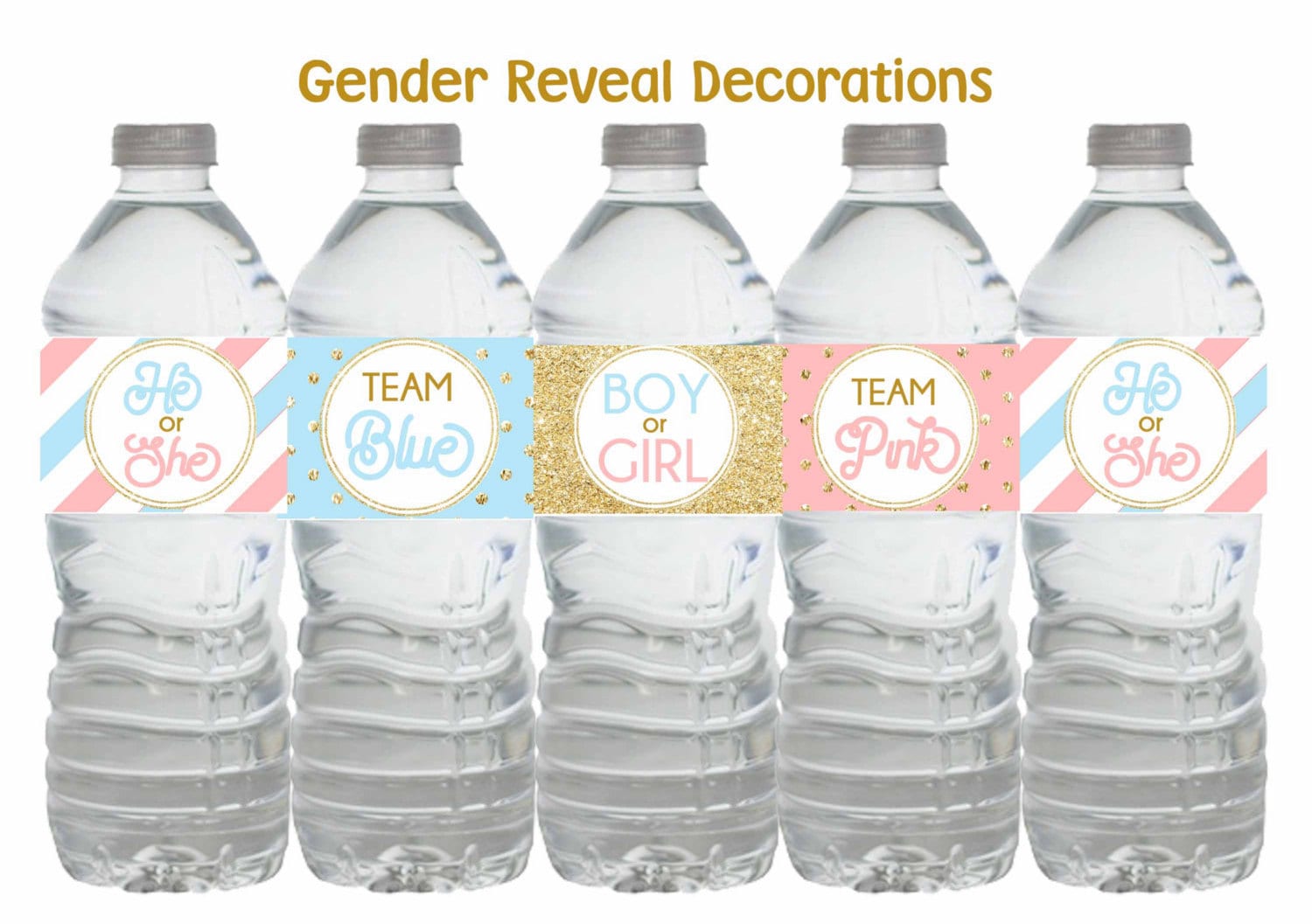 Gender Reveal Water Bottle Labels Gender Reveal decorations