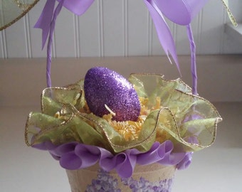 Peat Pot Easter Basket, Spring Basket, Mother's Day Gift Basket, Gift Basket