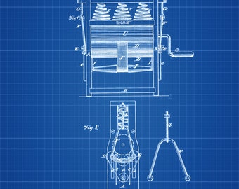 Washing Machine Patent - Landry Room Decor, Vintage Washing Machine, Washing Machine Blueprint, Laundry Machine Patent