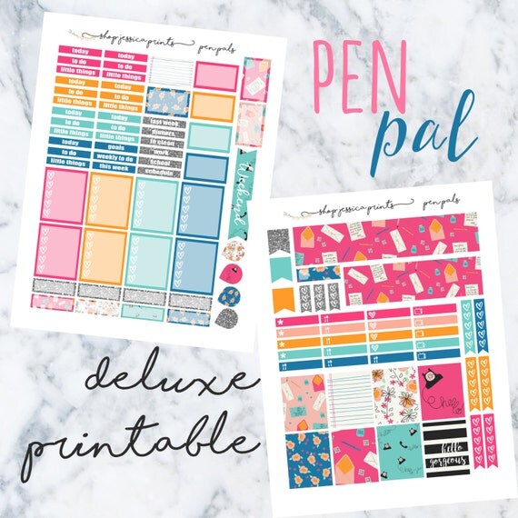 Pen Pal Deluxe PRINTABLE Planner Sticker Kit / Fits Erin