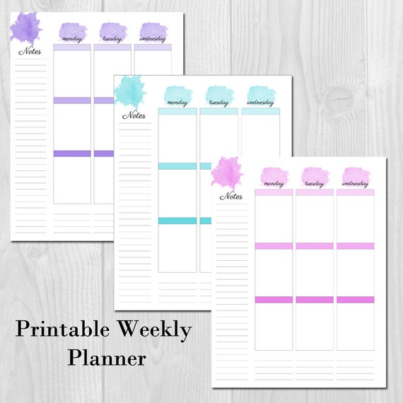 Weekly Planner Printable Erin Condren Style Undated Week on