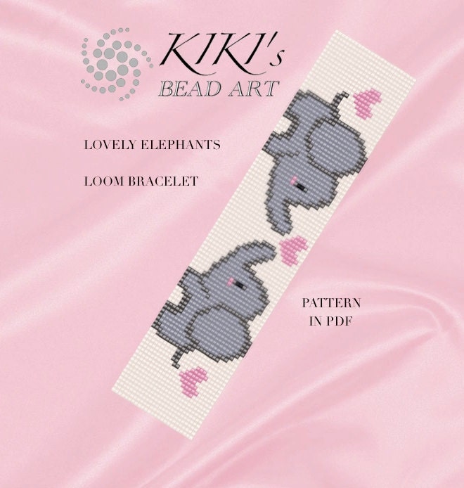 Bead loom pattern lovely elephants LOOM bracelet pattern in