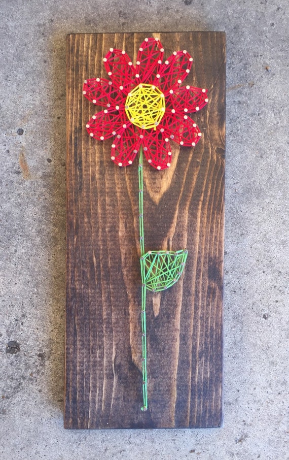 FREE SHIPPING String Art Flower by GibbensGarage on Etsy
