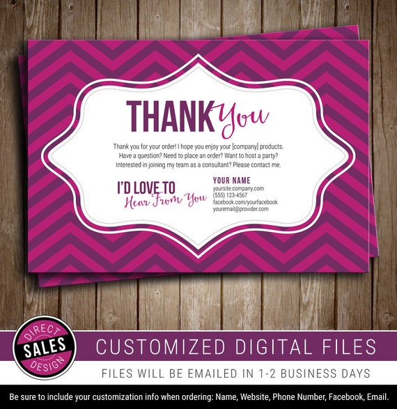 Thank You Card Direct Sales Thank You Card by DirectSalesDesign