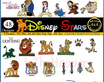 DISNEY Stars Machine Embroidery Designs Pes, Hus, Jef, Dst, Exp, Jef+, Vip, Vp3, Xxx
