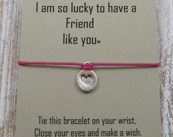 Wish Bracelet. Friendship bracelet. Make a wish bracelet. Friends bracelet. Gift for friends. Friends birthday gift. Charm bracelet. Cord
