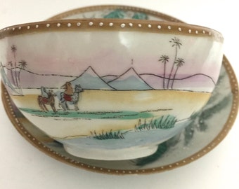 Cup and Saucer - Camel Scene Vintage