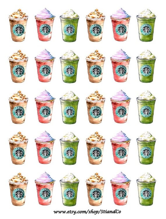 cold coffee drink planner sticker cute coffee stickers for