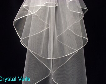 Wedding Veil - Whipped Edge - All sizes - Best Quality & Price!
