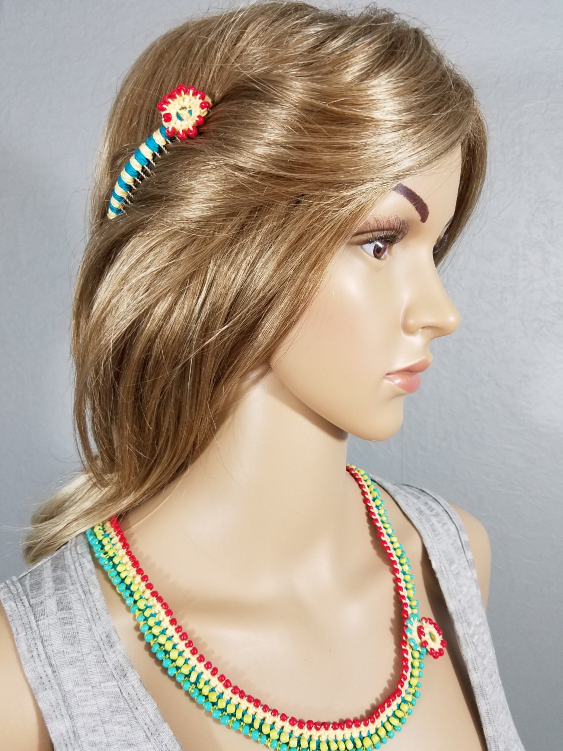 Multi Color Hair Comb Red Hair Accessory by