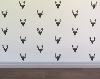 Stag Head Wall Decals - Removable vinyl wall decals/stickers