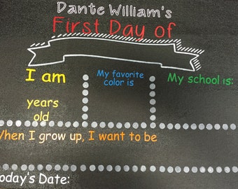 First Day Chalkboard